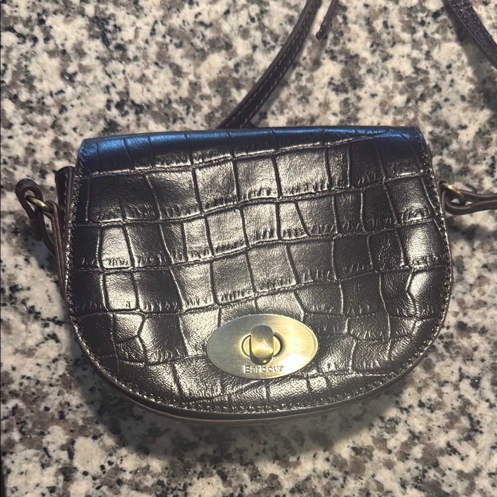 Barbour Brown Leather Crossbody Bag